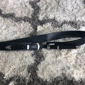 Black And Silver Western Style Belt